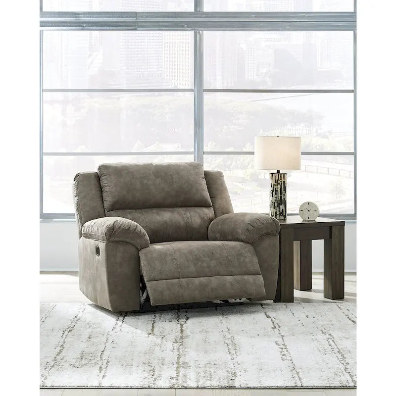 Duży rozkładany fotel w kolorze grafitowym