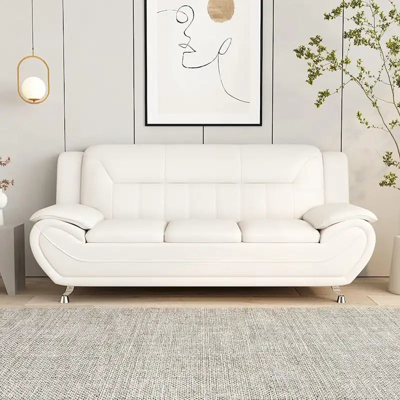Nowoczesna sofa tapicerowana skórą ekologiczną