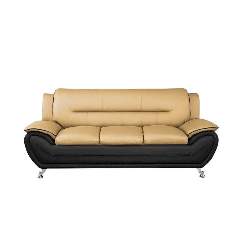 Nowoczesna sofa tapicerowana skórą ekologiczną