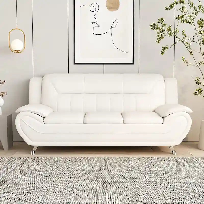 Nowoczesna sofa tapicerowana skórą ekologiczną