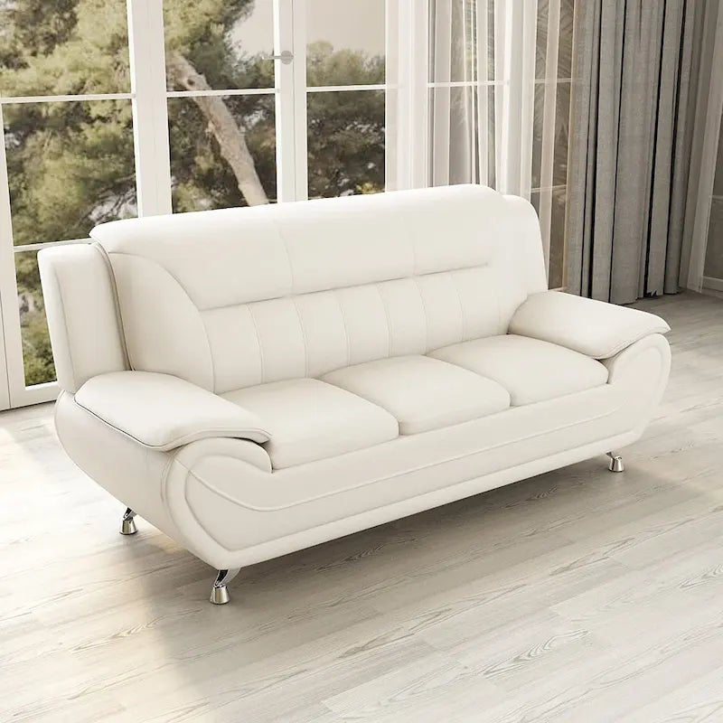 Nowoczesna sofa tapicerowana skórą ekologiczną