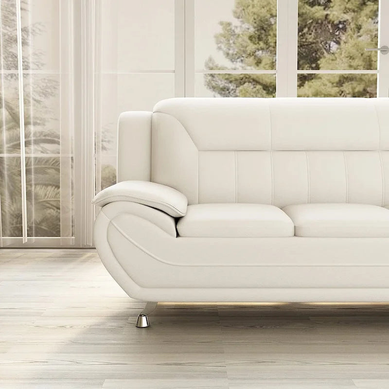 Nowoczesna sofa tapicerowana skórą ekologiczną