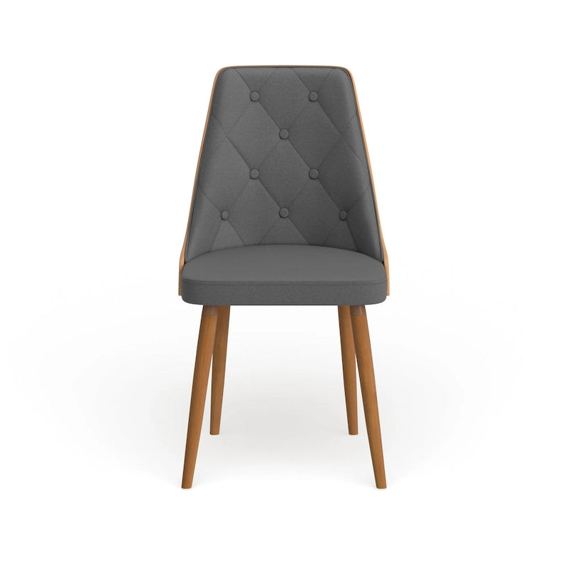Krzesło do jadalni z drewna orzechowego w stylu Mid-Century Modern, pikowane w karo, 3 kolory