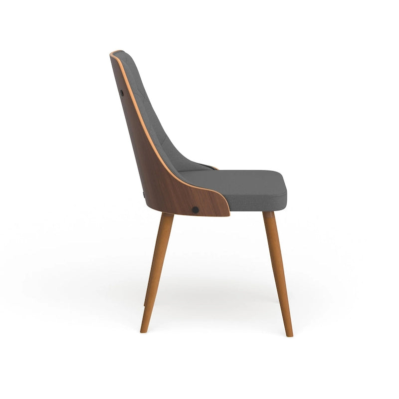 Krzesło do jadalni z drewna orzechowego w stylu Mid-Century Modern, pikowane w karo, 3 kolory