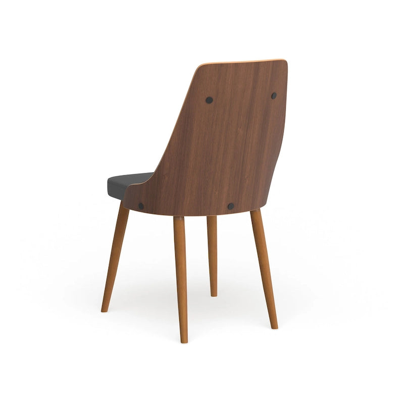 Krzesło do jadalni z drewna orzechowego w stylu Mid-Century Modern, pikowane w karo, 3 kolory