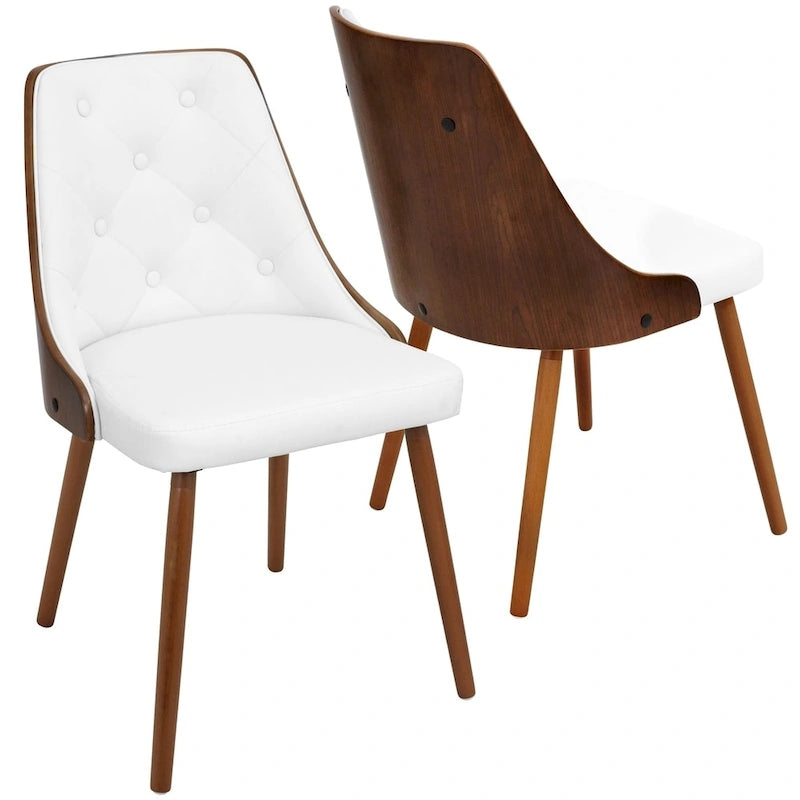 Krzesło do jadalni z drewna orzechowego w stylu Mid-Century Modern, pikowane w karo, 3 kolory