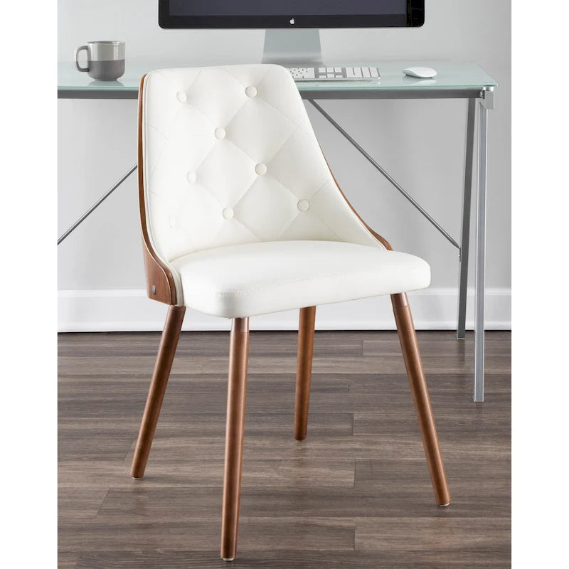 Krzesło do jadalni z drewna orzechowego w stylu Mid-Century Modern, pikowane w karo, 3 kolory