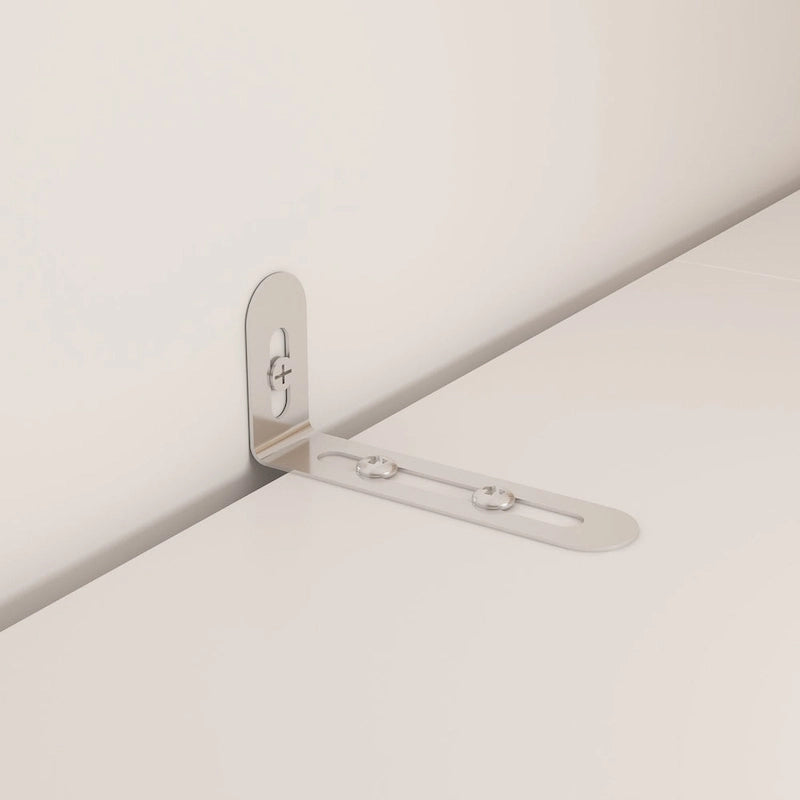 Biała meblościanka RTV z oświetleniem LED i otwartymi półkami