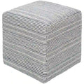 Skyla Farmhouse Stripe 16-inch Square Pouf
