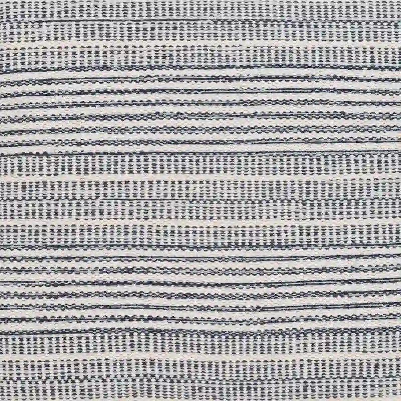 Kwadratowa pufa Farmhouse Stripe, 40x40x45 cm, bawełniana, niebieska