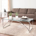 SEI Furniture Stene Contemporary Silver Glass Coffee Table