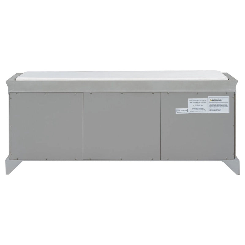Ławka do przechowywania z 2 szufladami, 2 szafkami i wyjmowaną poduszką – 108 cm dł. x 40,5 cm szer. x 44,5 cm wys.