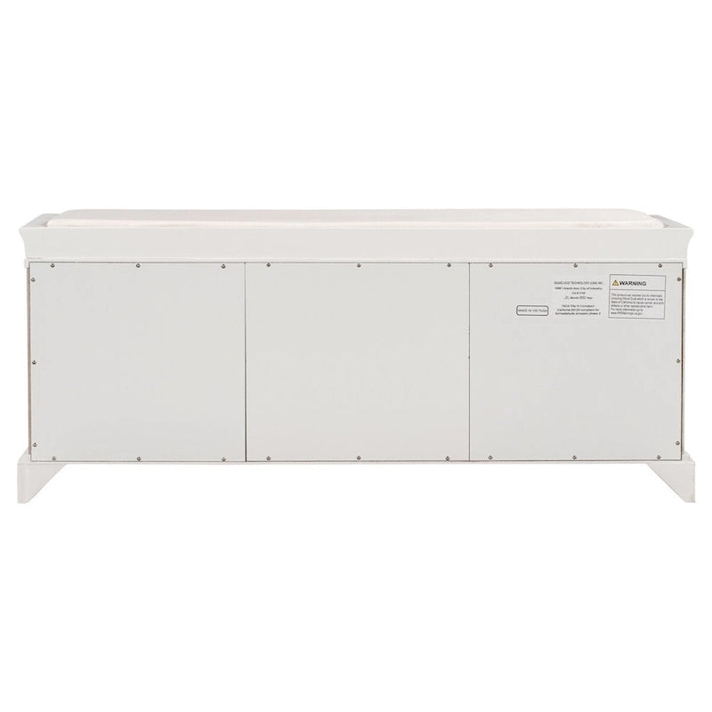 Ławka do przechowywania z 2 szufladami, 2 szafkami i wyjmowaną poduszką – 108 cm dł. x 40,5 cm szer. x 44,5 cm wys.