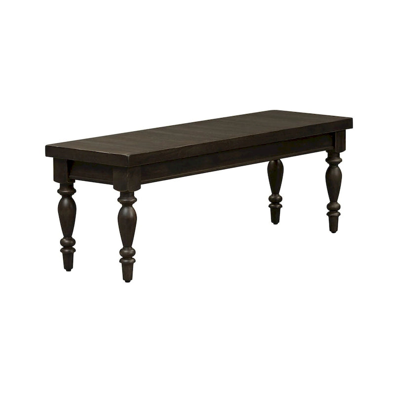 Ławka drewniana bez oparcia, czarne wykończenie, 132 cm (szer.) x 41 cm (dł.) x 46 cm (wys.), 113–136 kg