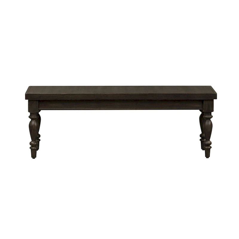 Ławka drewniana bez oparcia, czarne wykończenie, 132 cm (szer.) x 41 cm (dł.) x 46 cm (wys.), 113–136 kg