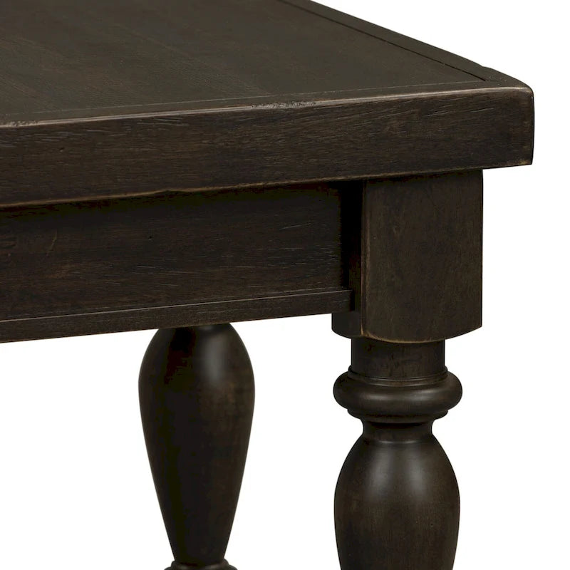 Ławka drewniana bez oparcia, czarne wykończenie, 132 cm (szer.) x 41 cm (dł.) x 46 cm (wys.), 113–136 kg